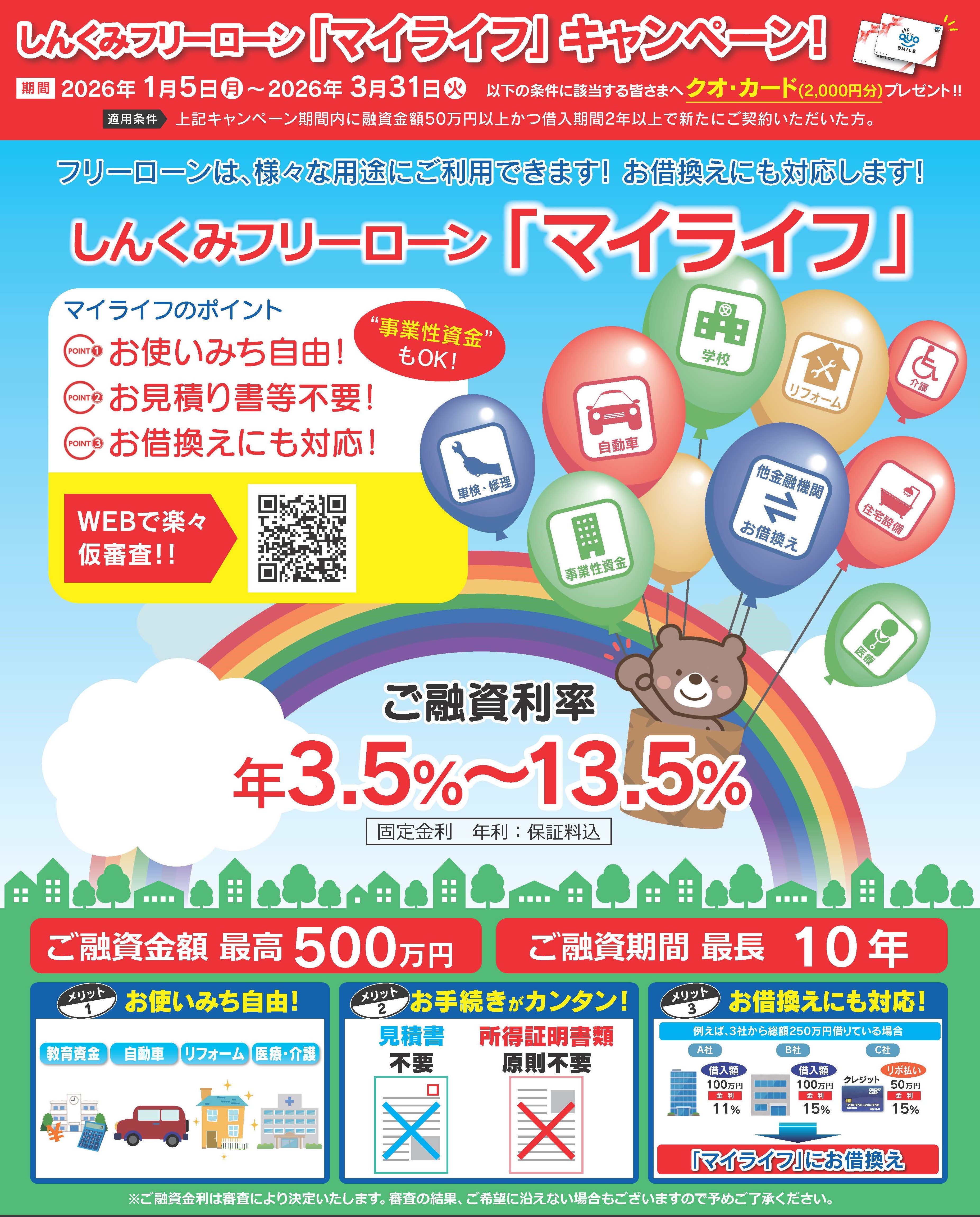 しんくみフリーローン「マイライフ」